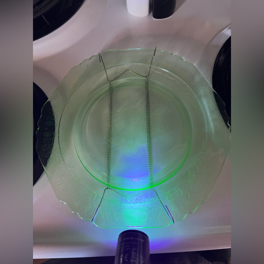 Vintage Green Uranium Glass Plate